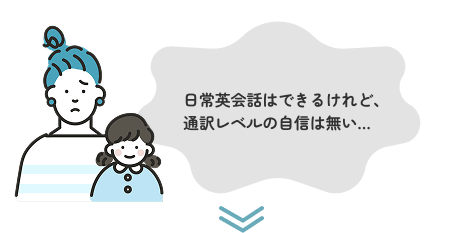 日常英会話はできるけれど、通訳レベルの自信は無い…